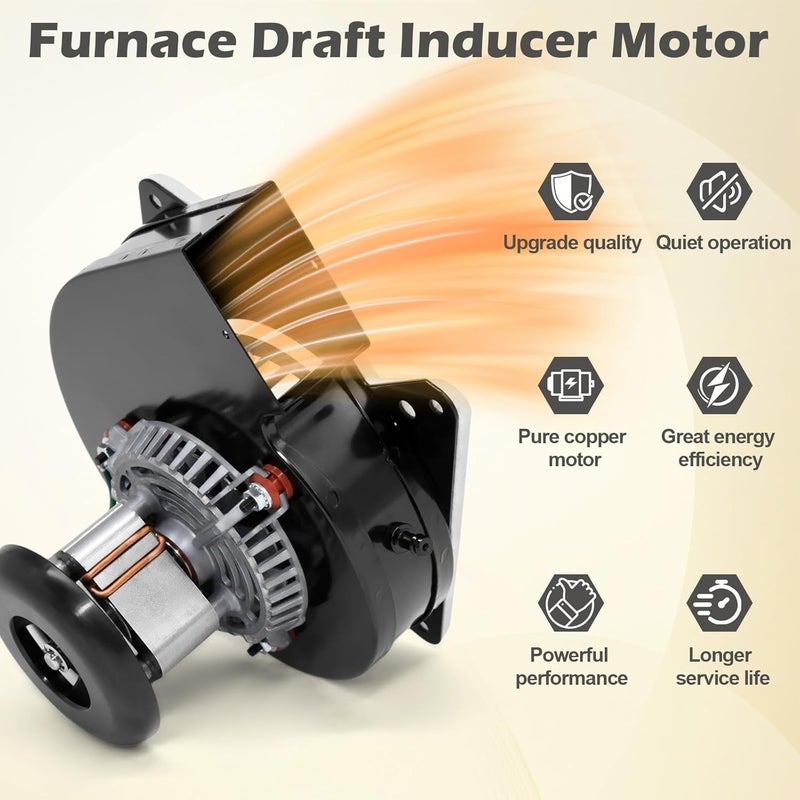 Aibabcue Draft Inducer Motor Replacement Compatible with Goodman B1859005S, B1859005, Jakel J238-112-11128, J238-112-11258 Furnace Exhaust Draft Blower Motor Assembly - Image 4